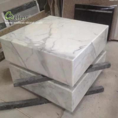 Luxury Store Exhibition Counter White Marble Cabinet Kitchen Furniture Hotel Table Locker