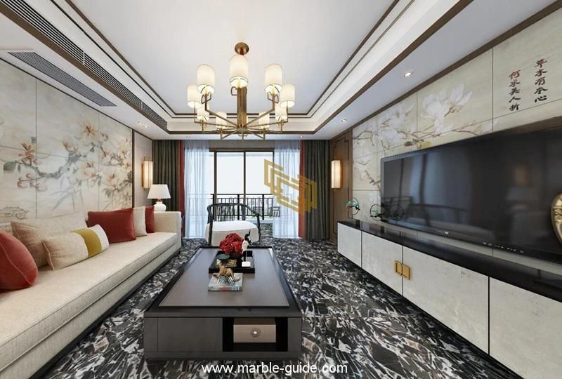 Natural Polished Black/Brown Marble Stone Tiles for Flooring/Wall/Table