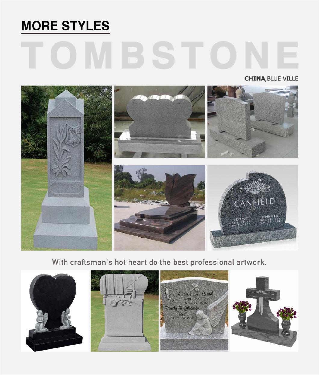 Blve Stone Cemetery Weeping Angel Statues Tombstone Marble Headstone