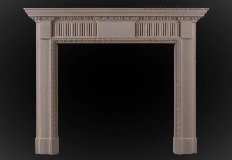 Modern Simple Design Natural Marble Limestone Fireplace Hearth Antique Mantel