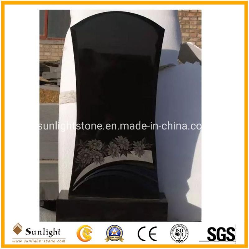 European/Russian/American Style Black Granite/Marble Tombstone Monument with Custom Design