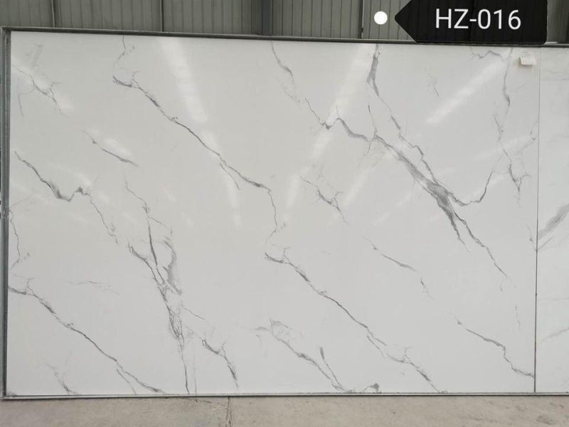 Cheap Calacatta Engineered Stone Slab Polished White Artificial Marble Countertop