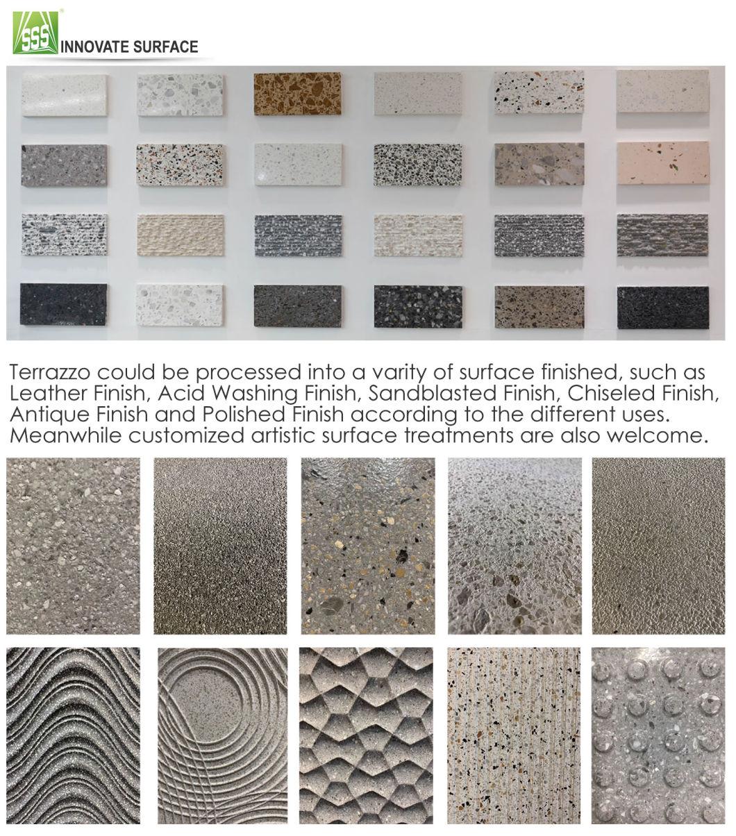 Green Terrazzo Big Slab for Decoration and Floor Paving