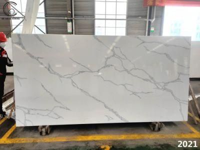 High Quality Artificial Quartz Stone Slab with Grey Veins