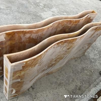 Hot Sale Polished Yellow Alabaster Decorated Customized Curved Onyx Sheet