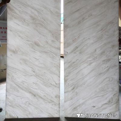 Popular Book-Matched White Onyx Sheet Translucent Polished Alabaster Wall Panel
