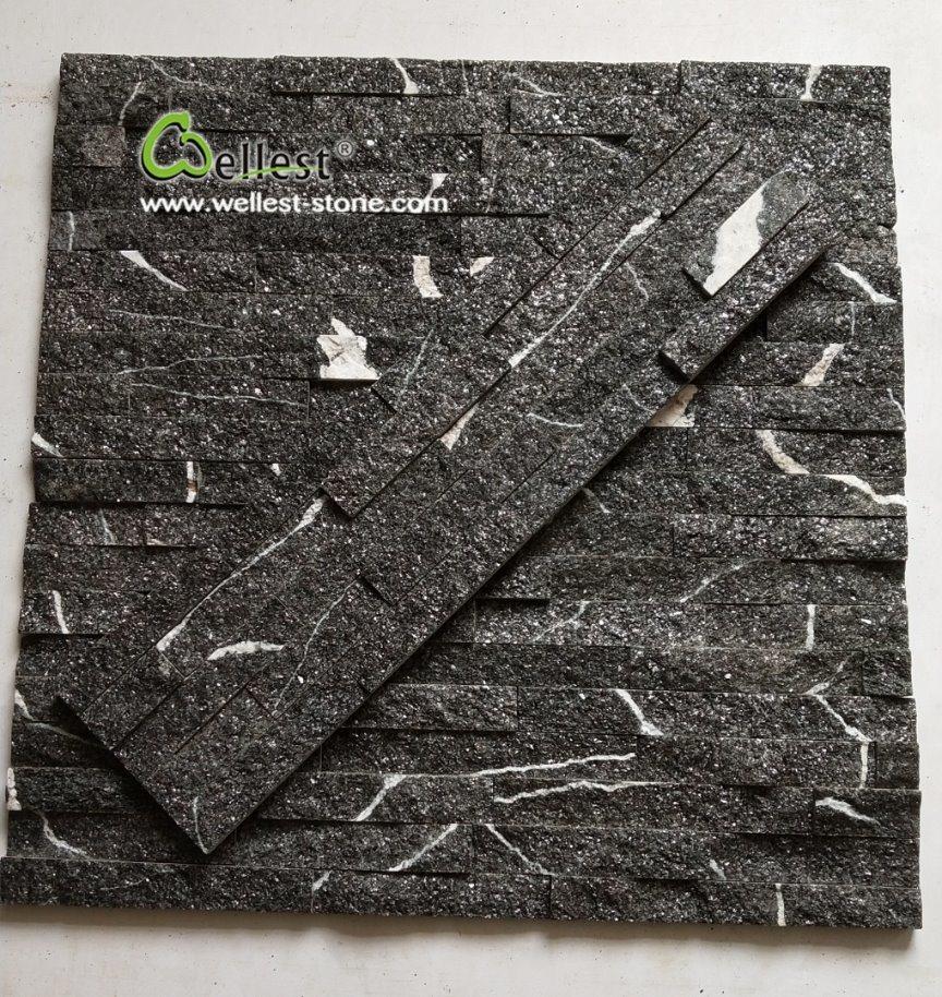 Black Lightning Quartzite Culture Stone for Wall Decorating/Wall Cladding