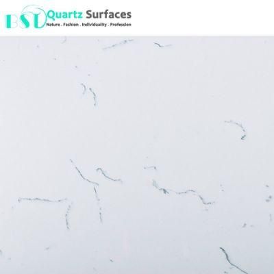 Crystal White Color Quartz Stone with Grey Vein