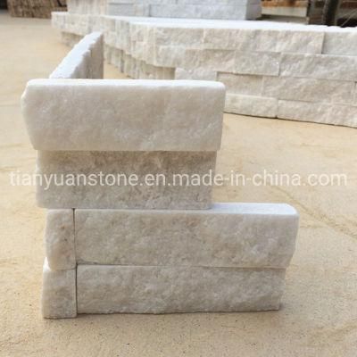 White Quartzite Ledgestone Stacked Wall Stone Veneer Culture Stone