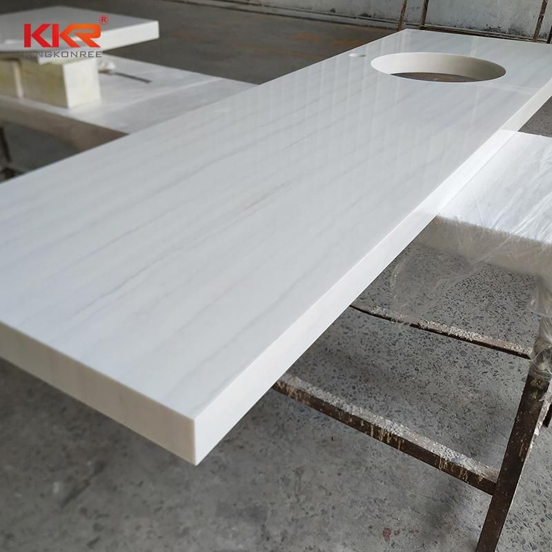 Wholesale Bathroom Vanity Tops with Solid Surface Sink in Seamless Joint Technology Countertops Stone Material Tops