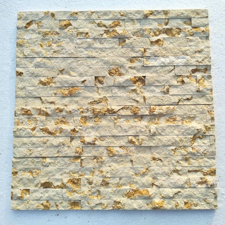 Wholesale House Outside Decorative Golden Slate Wall Stacked Thin Stone Veneer Panels Molds for Sale