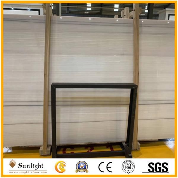 Natural Translucent Marble with Wood Straight Vein Athens White Onyx Slab