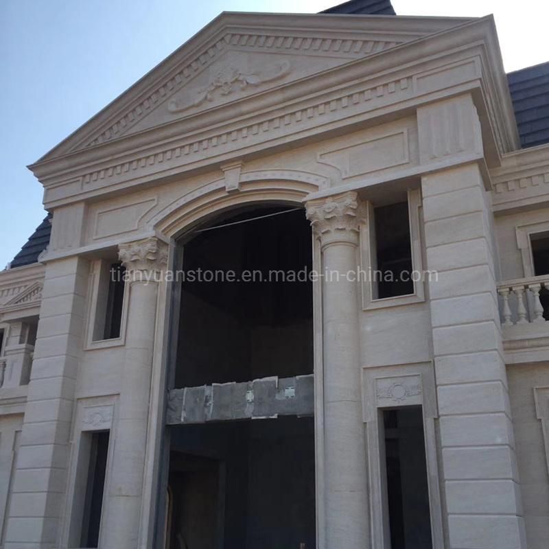 Elegant White Limestone Wall Cladding Tiles for Villa Outdoor Facade Decoration