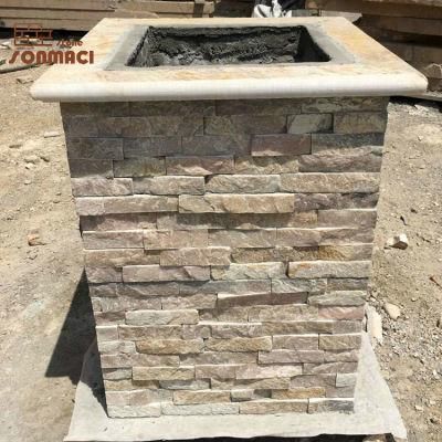 Natural Stone Beige Slate Panel Pillar