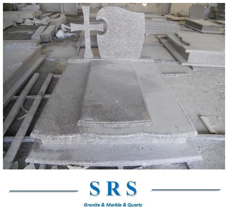 Chinese Granite Headstone and Tombstone with Crossing Design