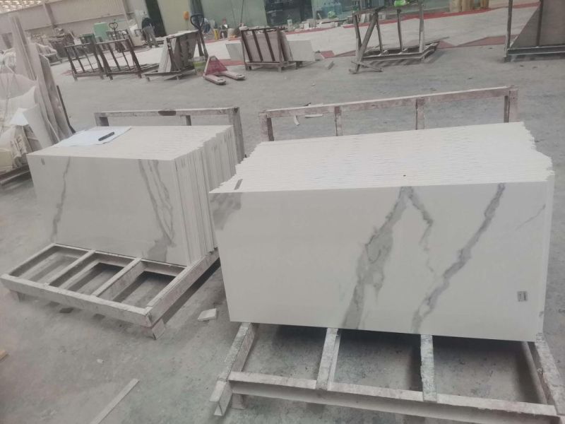 6mm/9mm/12mm/15mm Artificial Stone White Calacatta Grey Veins Sintered Stone Porcelain Slabs