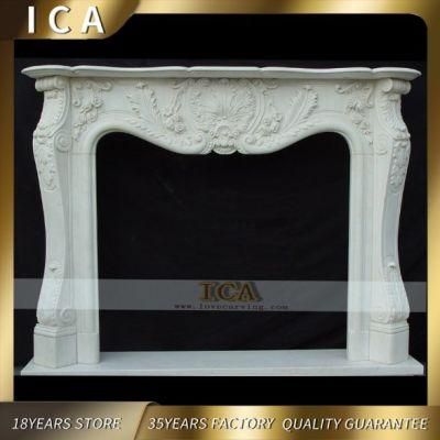Stone Fireplace Home Decoration White Marble Fireplace