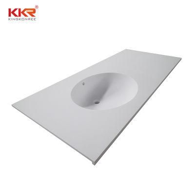 Kkr-M1700 White Matt Finish Solid Surface Artificial Stone Vanity Tops