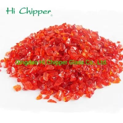 Terrazzo Flooring Broken Light Red Glass Rocks