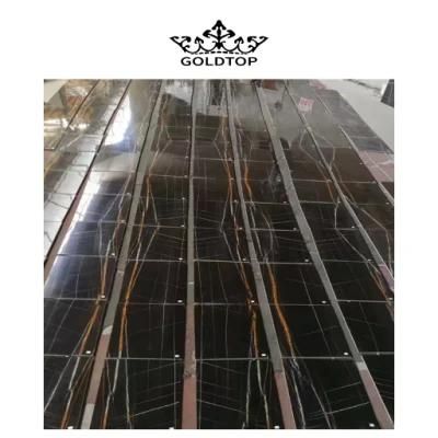 Building Material Polished/Honed Surface Natural Stone Floor Tiles St Laurent Black Marble for Hotel