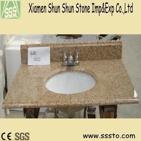 Brown Polished Granite Marble Bathroom Vanity Tops