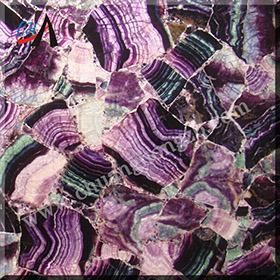 Purple Fluorite Semi Precious Stone Slab
