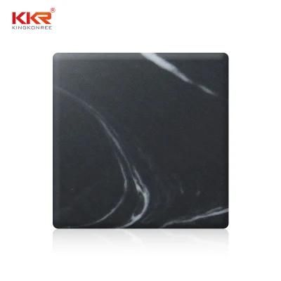 Black Veins Acrylic Stone Korean Marble Solid Surface Sheets for Countertops