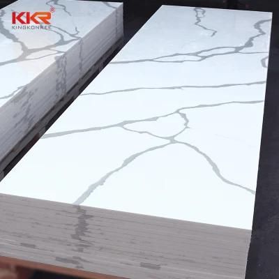 White Carrara Marble Solid Surface Sheet Corian Carrara 12mm Solid Surface