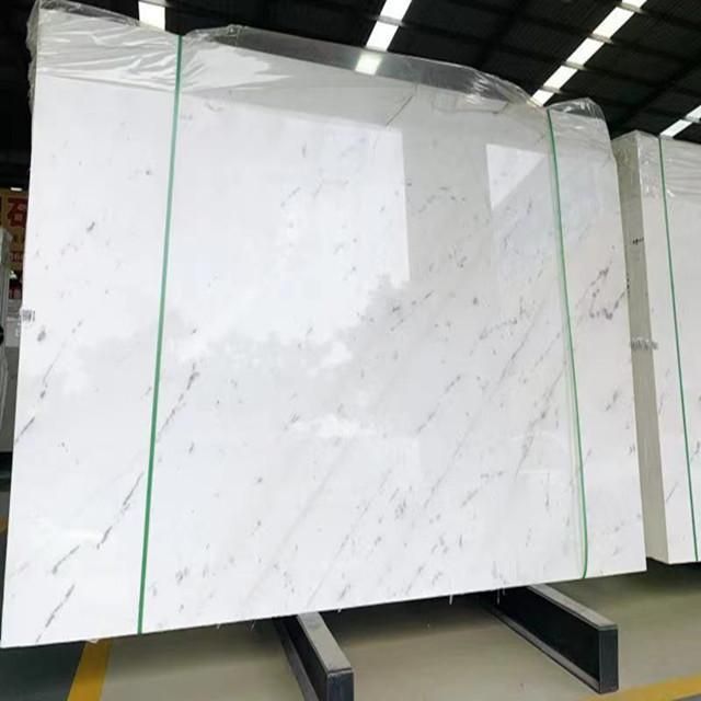 Atlantic White Natural Marble Stone Polished Slabs Cut-to-Size Tiles for Flooring and Wall and Work Tops