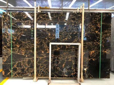 Black Golden Flower Marble Slabs Decoration Interior/Design Flooring/Walling/Countertop/Stairs Tiles/Economic Marble