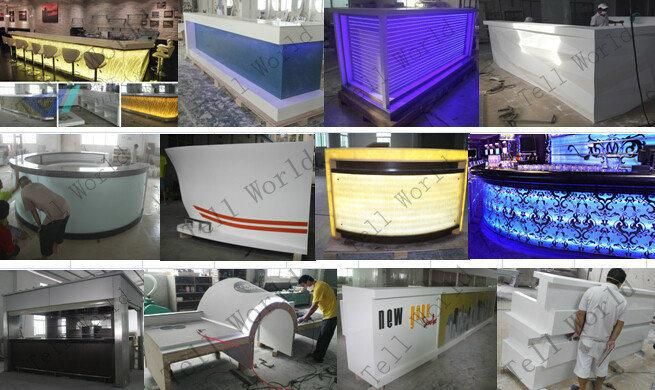 Tw Artificial Stone Small Home Bar Counter with LED Light