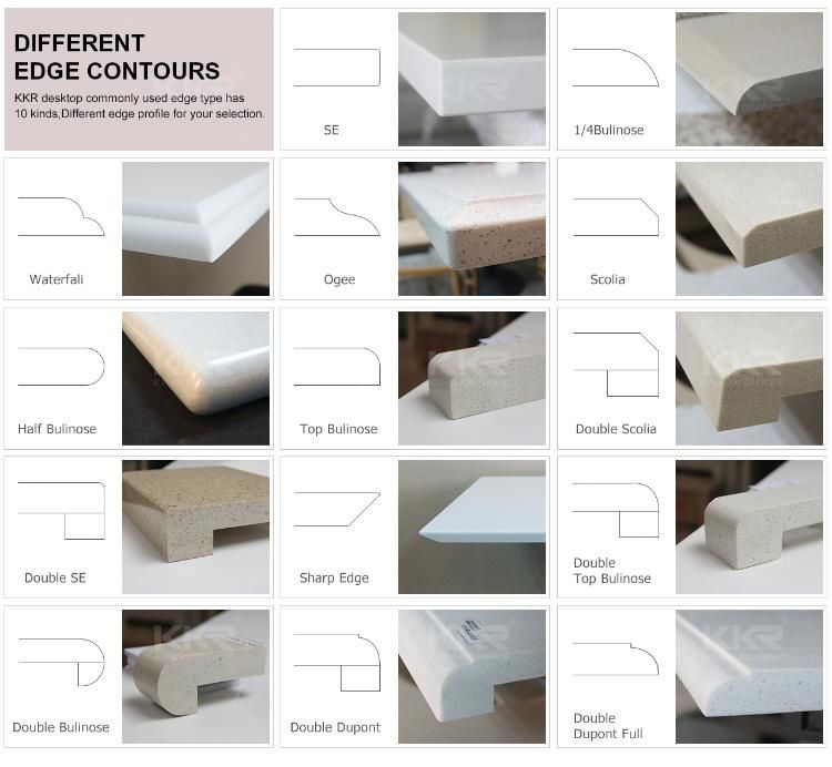 Natural Stone Cultured Marble Bathroom Solid Surface 43 Inch Vanity Top with Undermount Sink