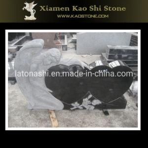 Natural Stone Hand Carved European Style Angel/Heart Monument