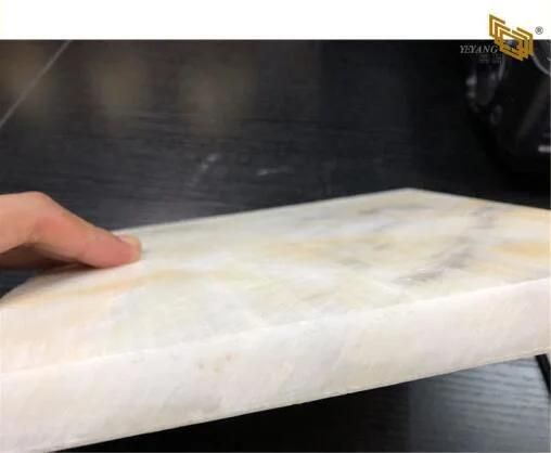 Gold/Golden Onyx Slab/Tile Natural White Jade Onyx Marble Polishing Stone Slab