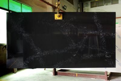 Calacatta Black Artificial Quartz Stone for Kitchen Countertop and Table Top