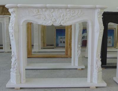 White Marble Fireplace Surround and Fireplace