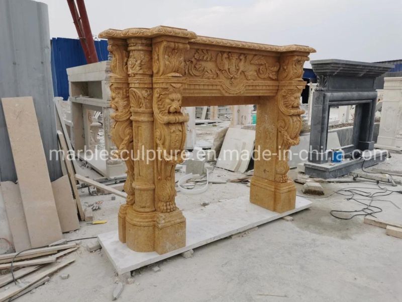High Quality Hand Carving Indoor European Style Marble Fireplace (SY-MF309)