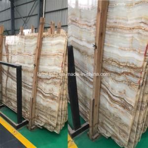 Spun Gold Onyx Slabs for Wall Cladding