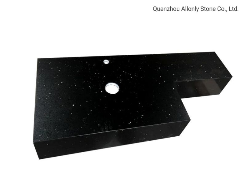 Wholesale Artificial Srone Black Quartz Corian Surface Bathroom Countertop
