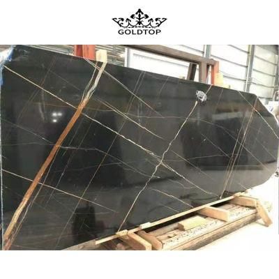 High Quality Classical Luxury Black and Golden Floor Marble Slabs for Bathroom Living Room