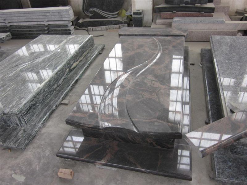 Monuments European Tombstone Multicolor Red Granite Poland Tombstone for Cemetery