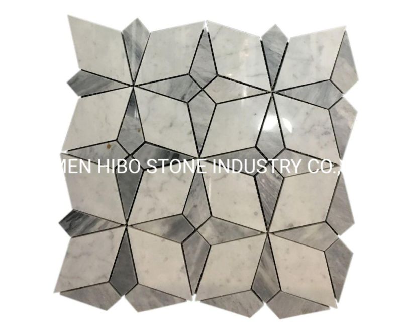 Marble Stone Mosaic with Brass/Stainless Steel/Metal/Shell Pattern Interior Wall/Floor/Kitchen Backsplash Mosaic Tile