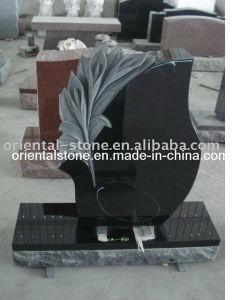 Black Granite Stone Tree Carving Headstone