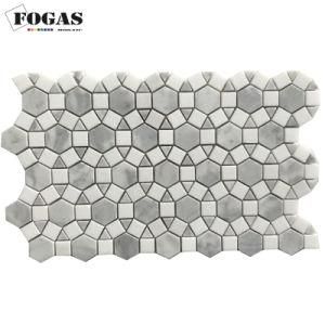 Alhambar Marble Mosaic Tile Bathroom Wall Carrara White Stone