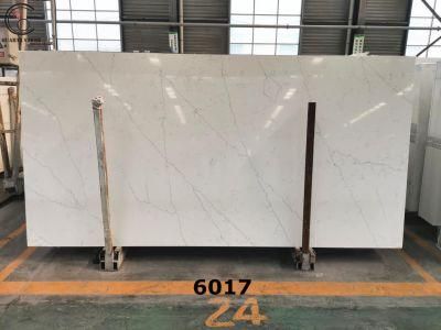 New Design White 6017 Artificial Quartz Stone Slab Used for Countertops