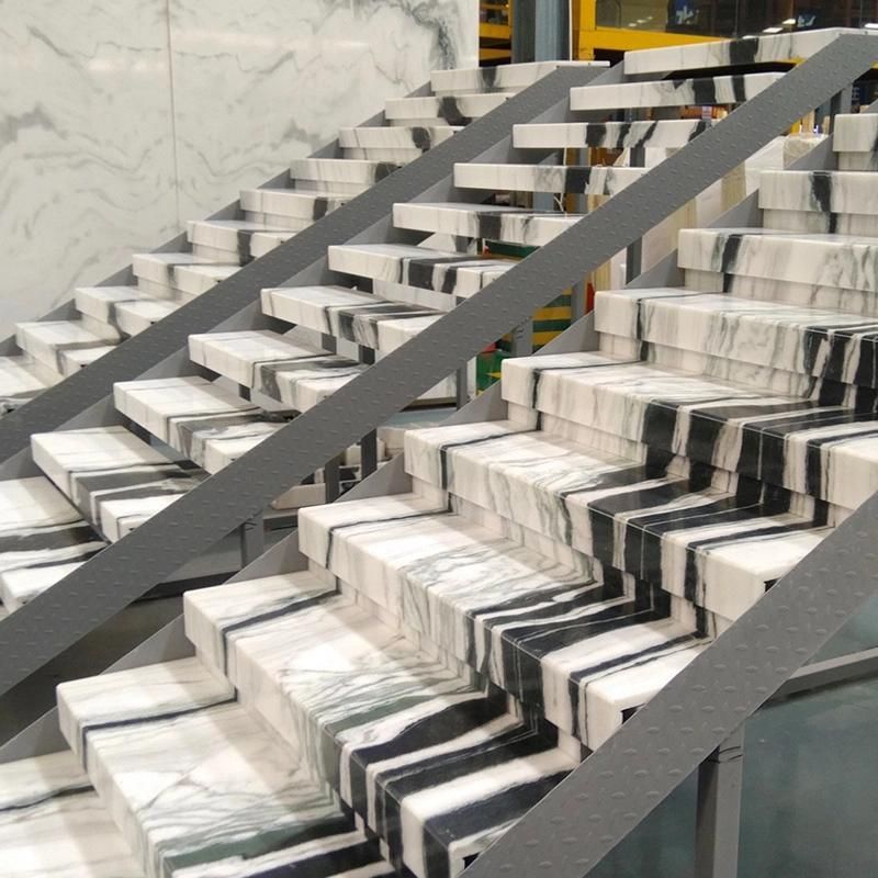 Factory Outlet Panda White Eurasian Wood Marble Stairs Marble Ladder Natural Marble Staircase