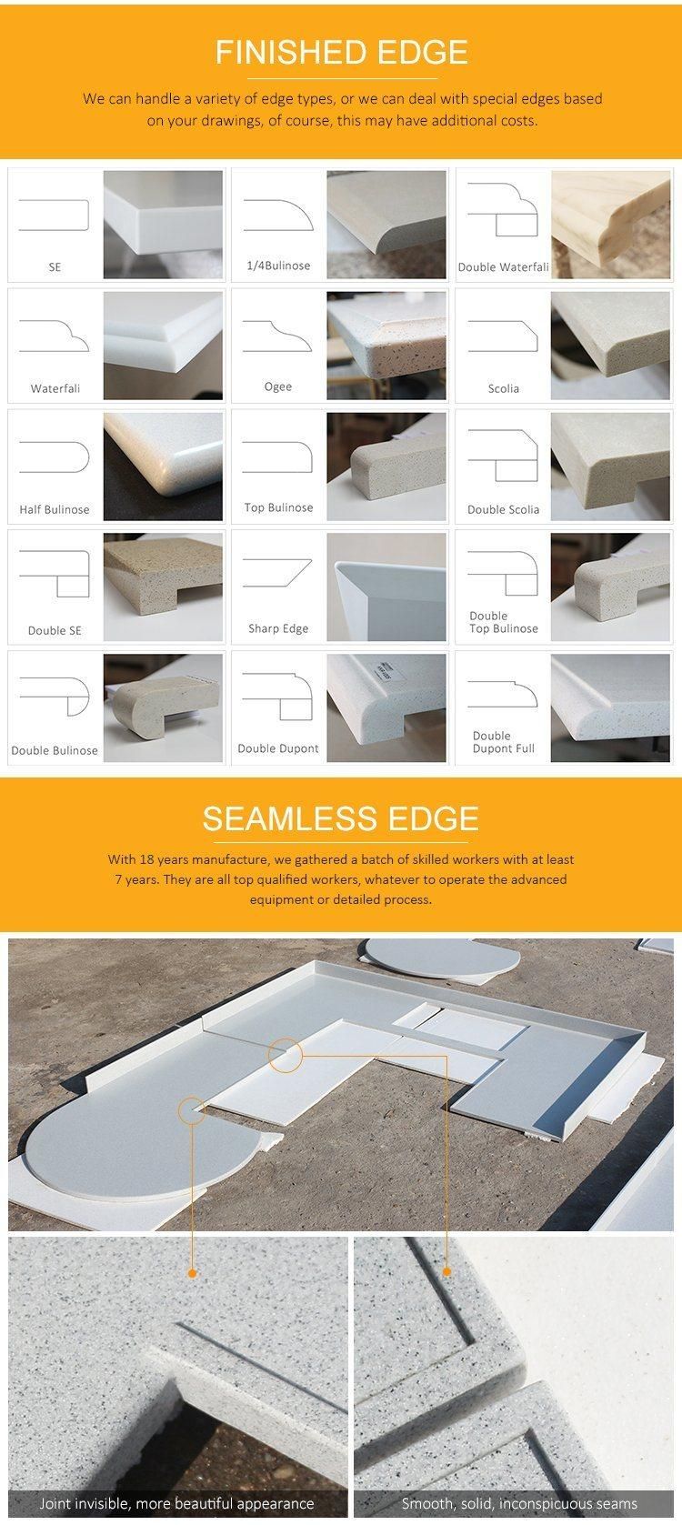 Corian Resin Stone Bathroom Vanity Top for Hotel