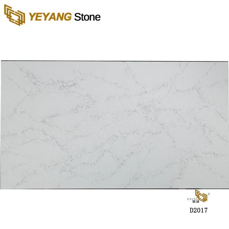 Calacatta Quartz Backsplash Quartz Floor/Tile/Slab Kitchen Countertop for Building Project