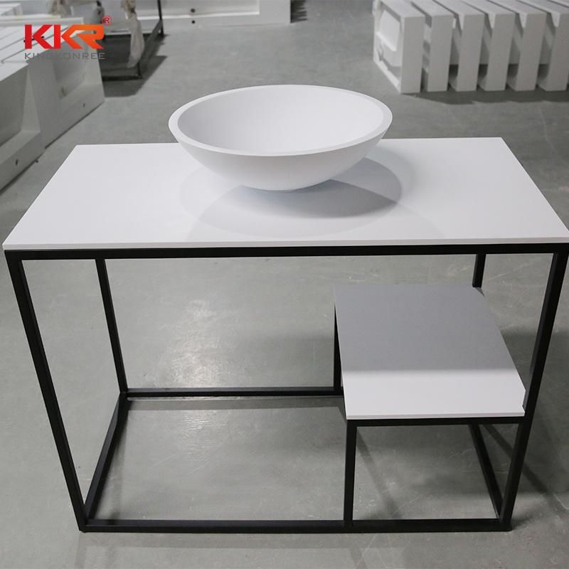 White Colour Solid Surface Resin Stone Bathroom Vanity Top Artificial Stone Vanity Top