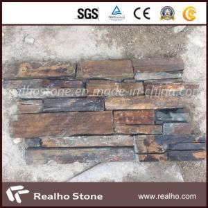 Split Face Rusty Yellow Cultured Stacked Stone Tile for Wall Cladding